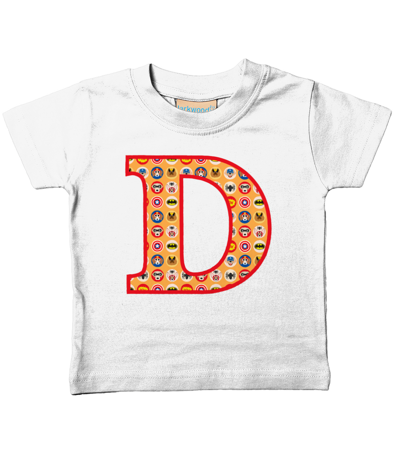 Orange Pet Superheroes T-Shirt Letter D