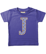 Purple Dogs And Cats Letter J T Shirt