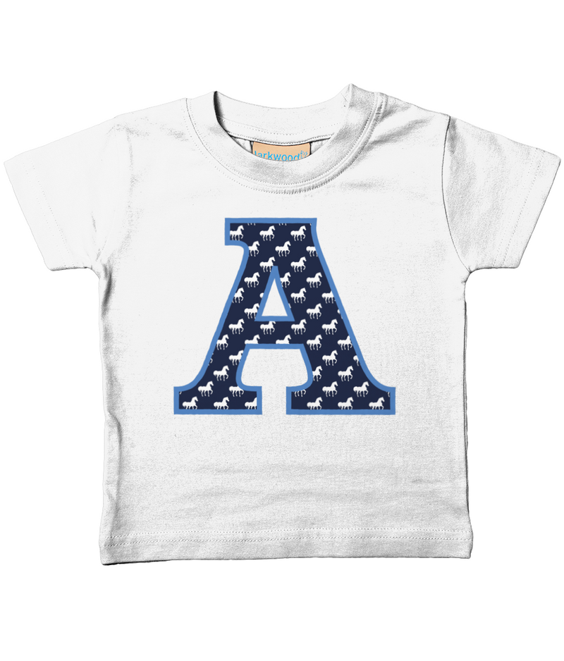 Blue Horse T-Shirt Letter A