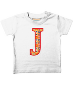 Orange Pet Superheroes T-Shirt Letter J