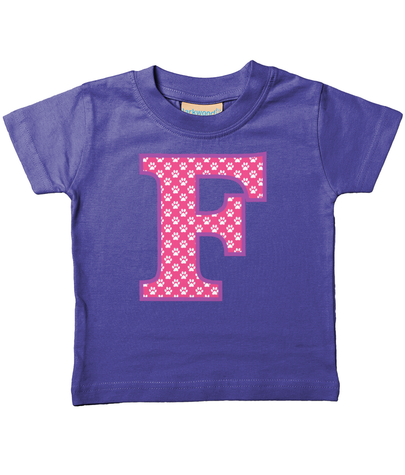 Pink Paws T-Shirt Letter F