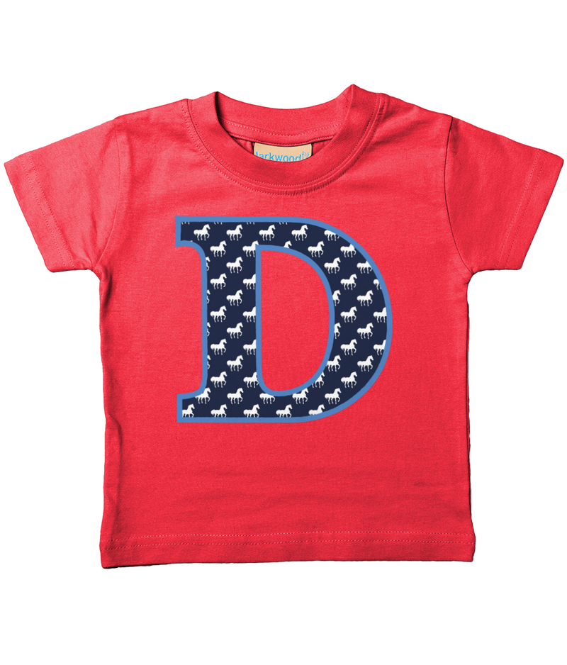 Blue Horse T-Shirt Letter D