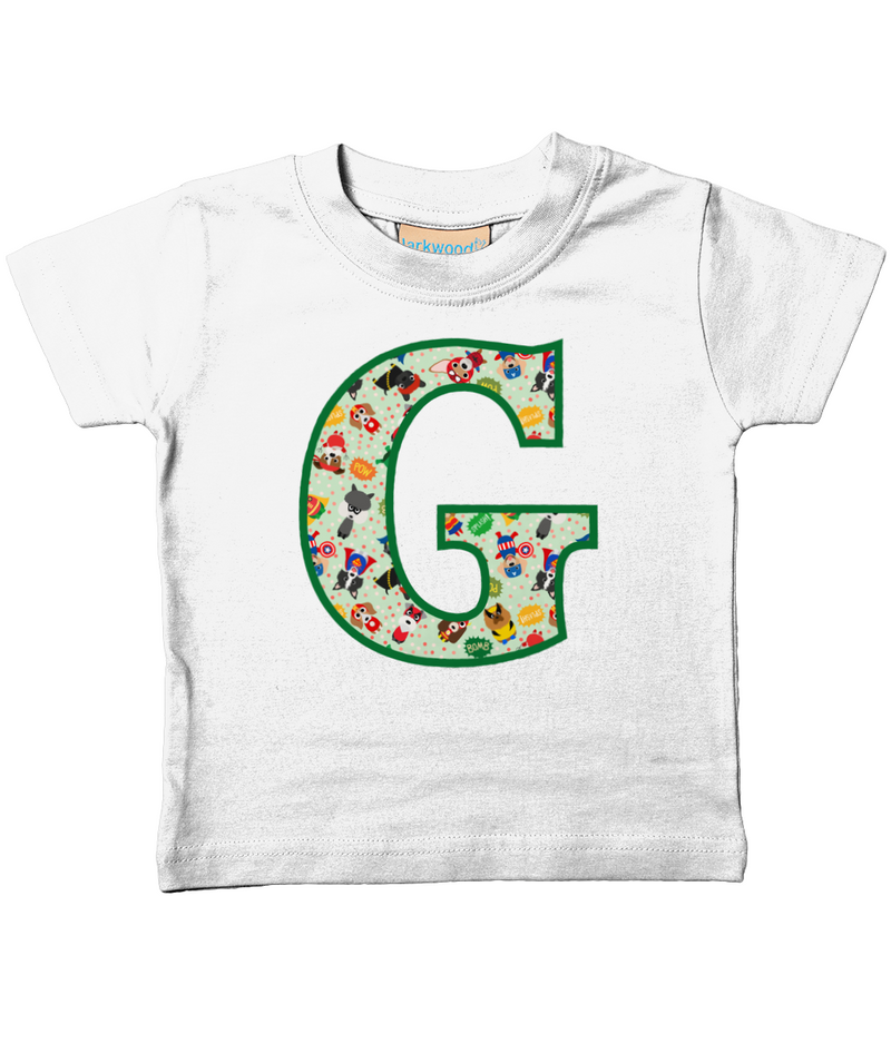 Green Pet Superheroes T-Shirt Letter G