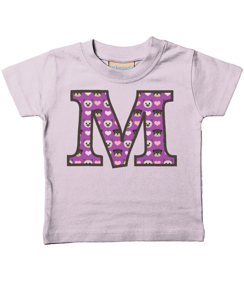 Purple Dog And Cat Love Letter M T Shirt