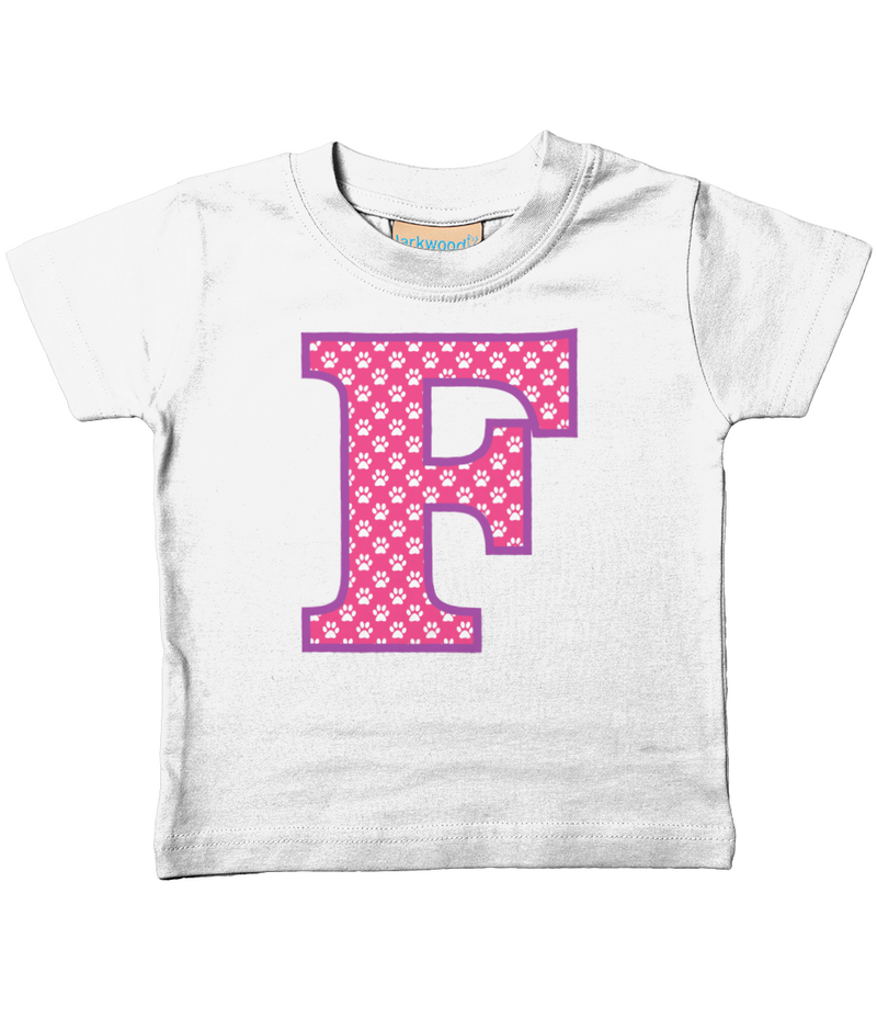 Pink Paws T-Shirt Letter F