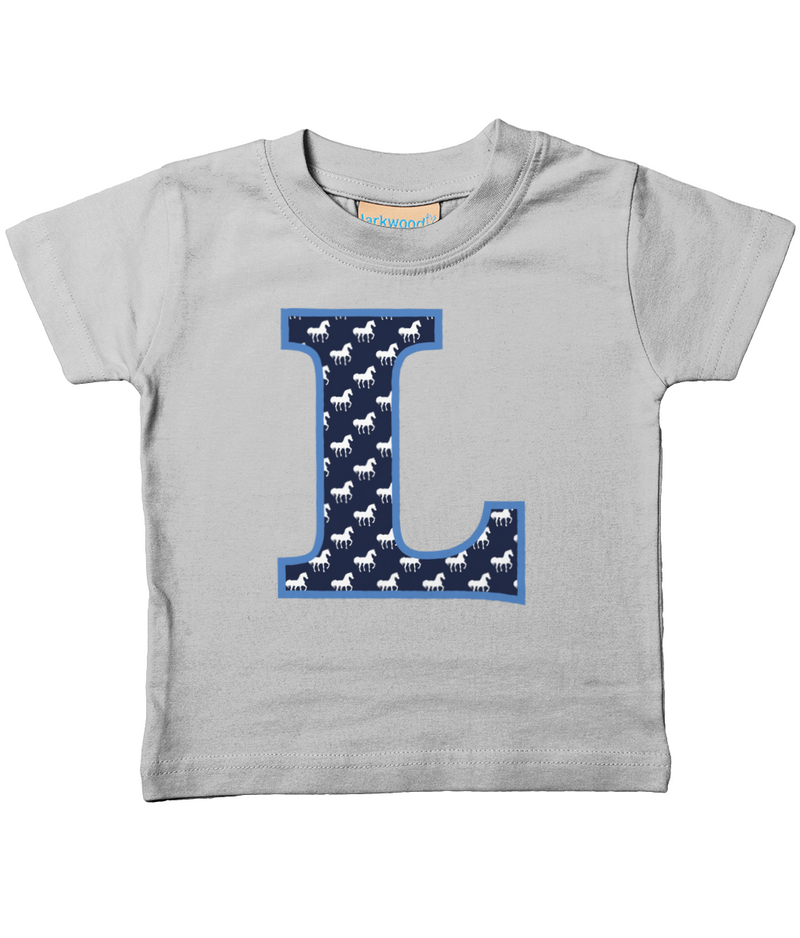 Blue Horse T-Shirt Letter L