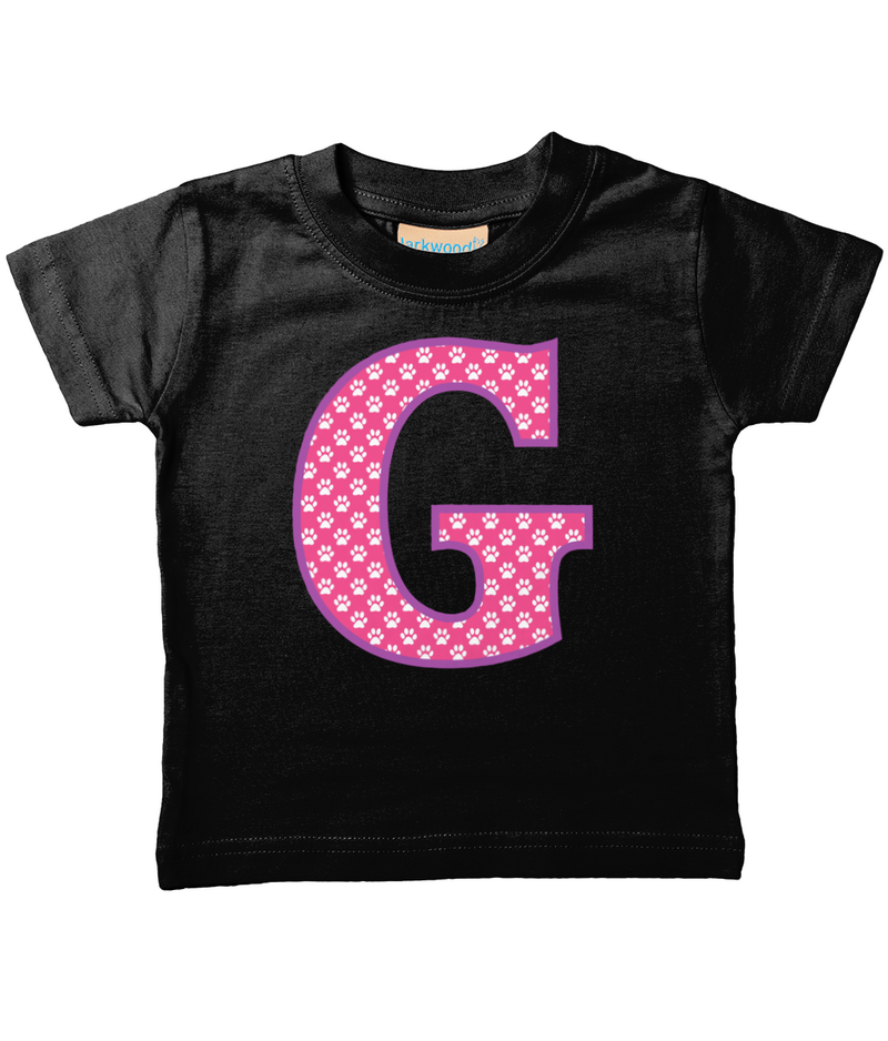 Pink Paws T-Shirt Letter G