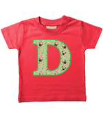 Green Pug T-Shirt Letter D