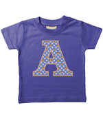 Purple Dogs And Cats T-Shirt Letter A