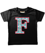 Blue Doggy Celebration T-Shirt Letter F