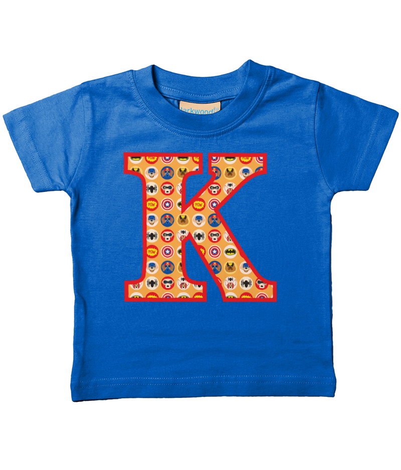 Orange Pet Superheroes T-Shirt Letter K