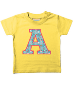 Blue Doggy Celebration T-Shirt Letter A