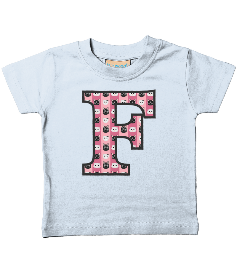 Pink Cats T-Shirt Letter F