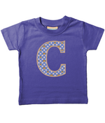 Purple Dogs And Cats T-Shirt Letter C