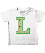 Green Pug T-Shirt Letter L