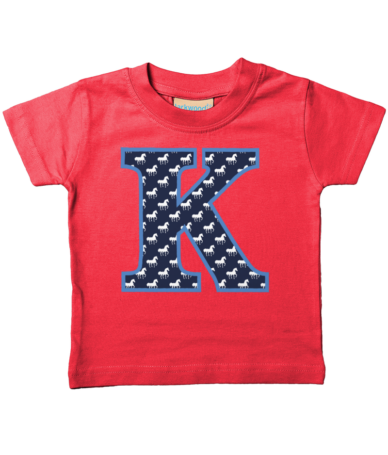 Blue Horse T-Shirt Letter K