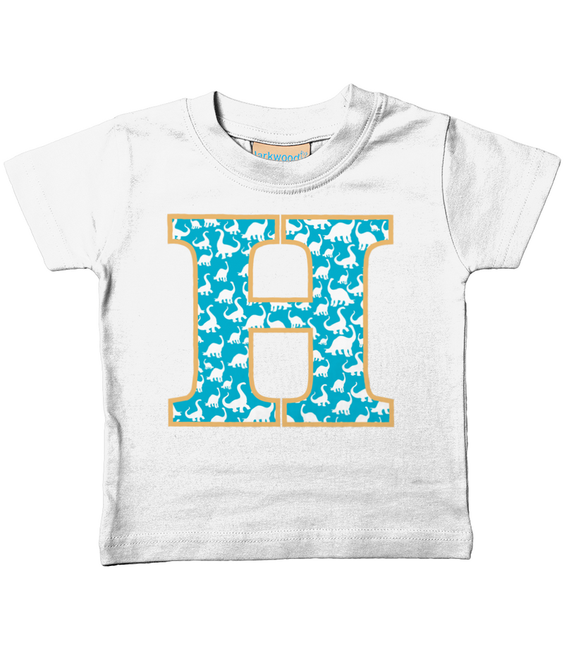 Blue Dinosaur T-Shirt Letter H