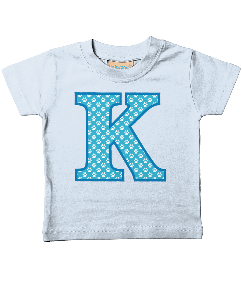 Blue Paws T-Shirt Letter K