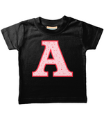 Pink Hearts T-Shirt Letter A