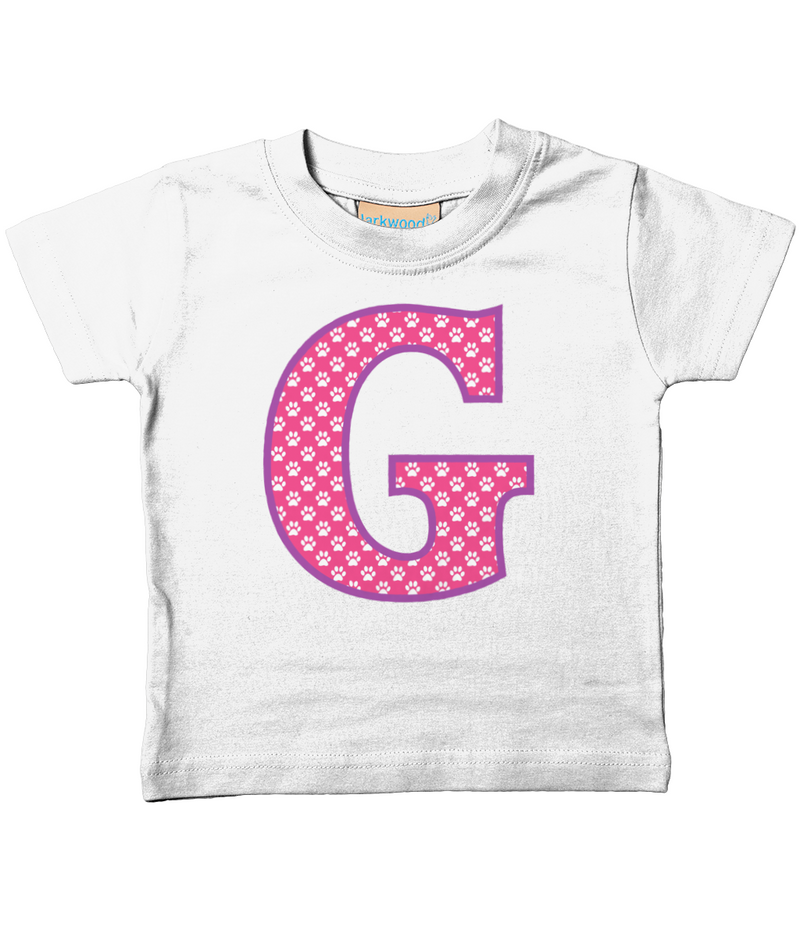 Pink Paws T-Shirt Letter G