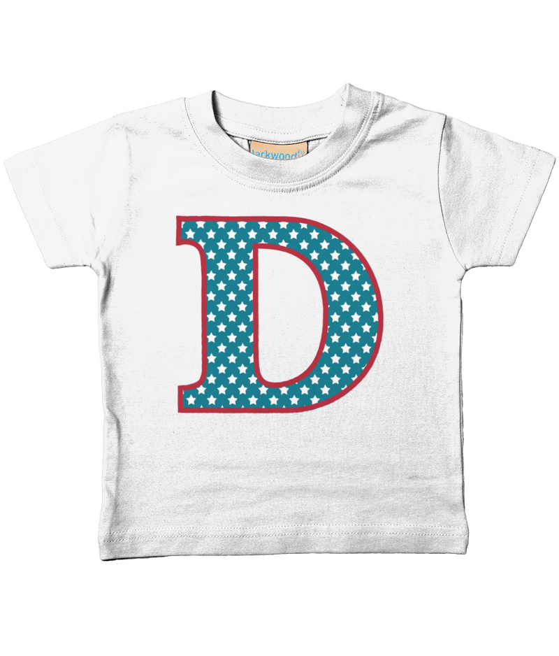 Blue Stars Letter D T Shirt