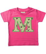 Green Pug T-Shirt Letter M