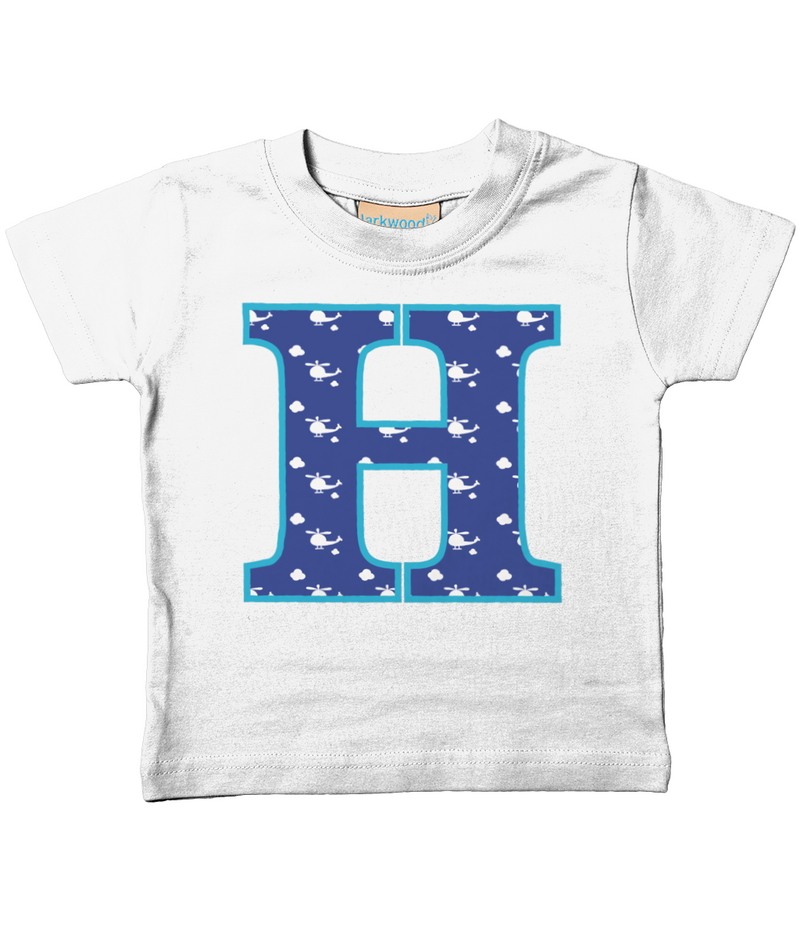 Blue Helicopter Letter H T Shirt