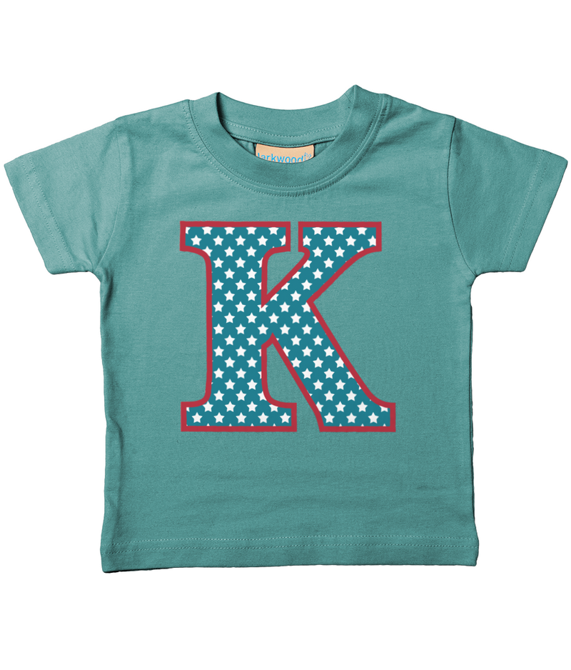 Blue Stars Letter K T Shirt