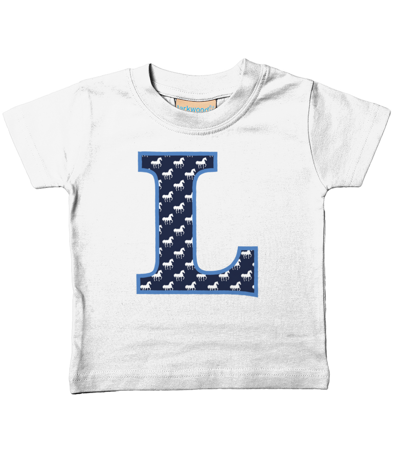 Blue Horse T-Shirt Letter L