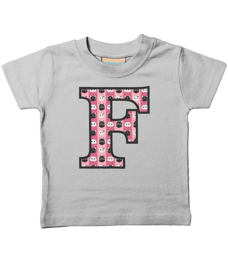 Pink Cats T-Shirt Letter F