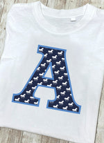 Blue Horse T-Shirt Letter A