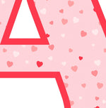 Pink Hearts T-Shirt Letter A