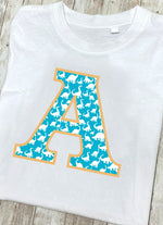 Blue Dinosaur T-Shirt Letter A