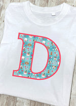 Blue Doggy Celebration T-Shirt Letter D