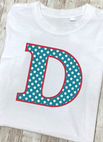 Blue Stars Letter D T Shirt