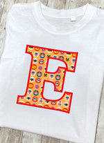 Orange Pet Superheroes T-Shirt Letter E