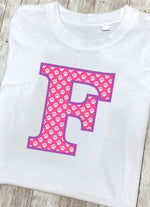 Pink Paws T-Shirt Letter F