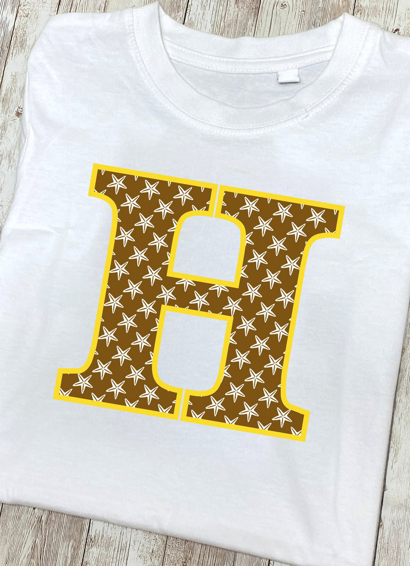 Brown Starfish Letter H T Shirt