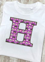 Purple Dog And Cat Love Letter H T Shirt