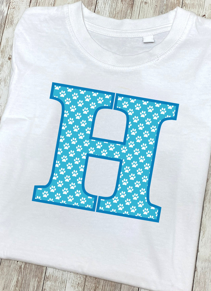 Blue Paws T-Shirt Letter H