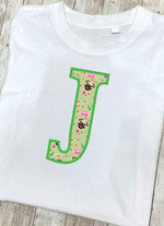 Green Pug T-Shirt Letter J