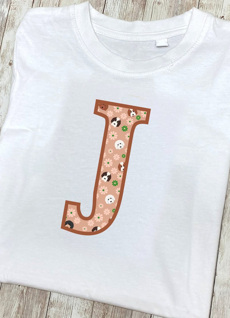 Doodle Dogs Letter J T Shirt