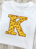 Yellow Dinosaur T-Shirt Letter K