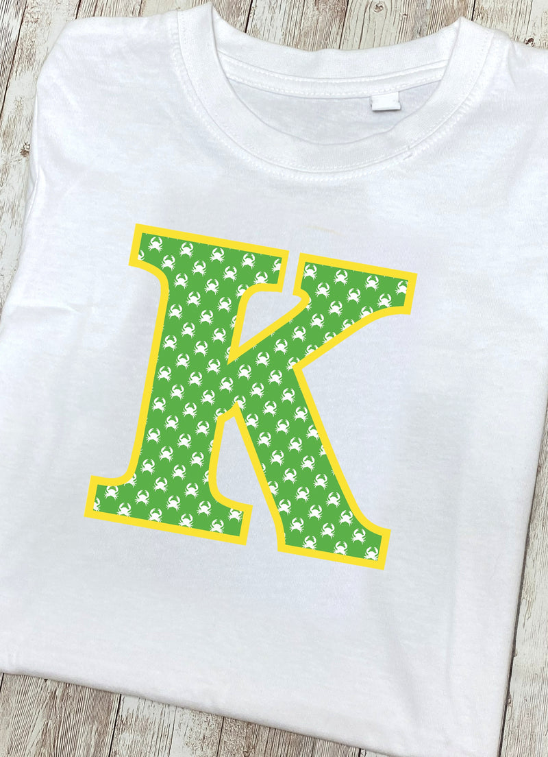 Green Crabs T-Shirt Letter K