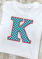 Blue Stars Letter K T Shirt