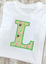 Green Pug T-Shirt Letter L