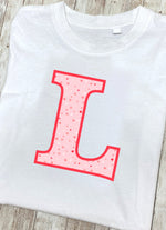 Pink Hearts T-Shirt Letter L