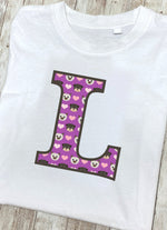 Purple Dog And Cat Love Letter L T Shirt