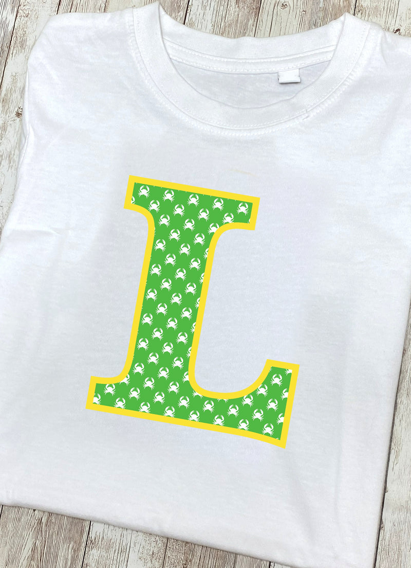 Green Crabs T-Shirt Letter L