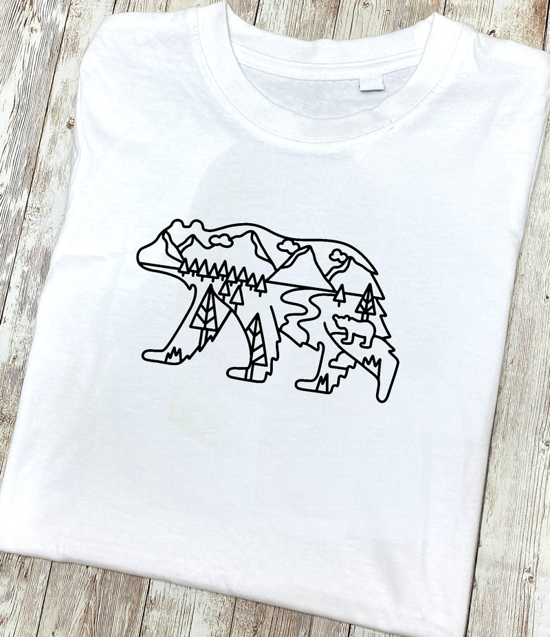 Beary Adventurous Black Outline T-Shirt